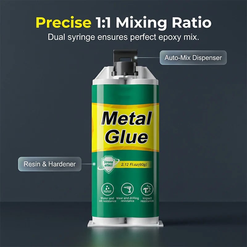 Dual syringe one to one epoxy mixing